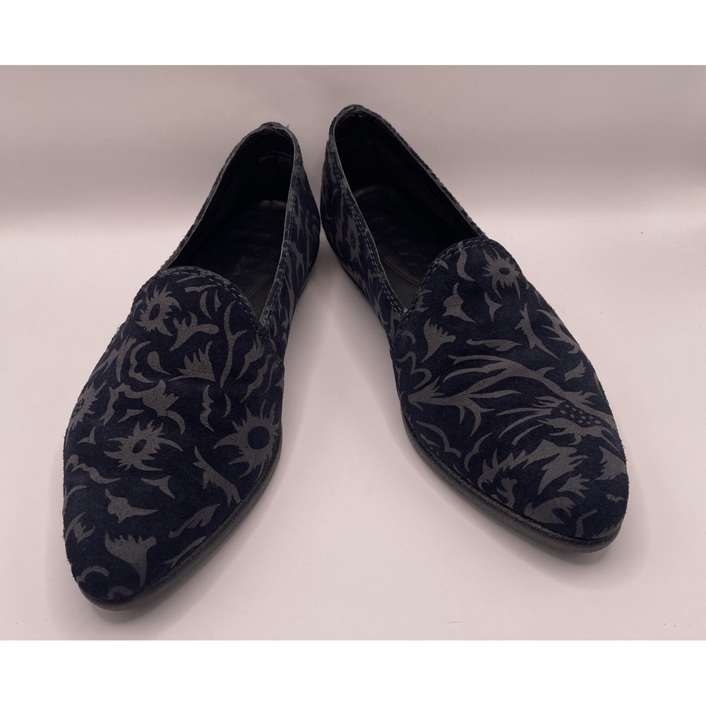THE FLEXX Flats Womens US 8/EU 39 Brown Vera Pelle Floral Embossed Suede Preppy